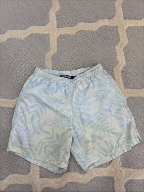 Jacquemus Pale Blue Leaf-Print Swim Trunks